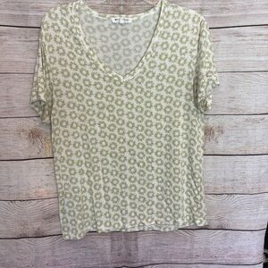 Workshop Republic Clothing Olive Floral V-Neck Tee